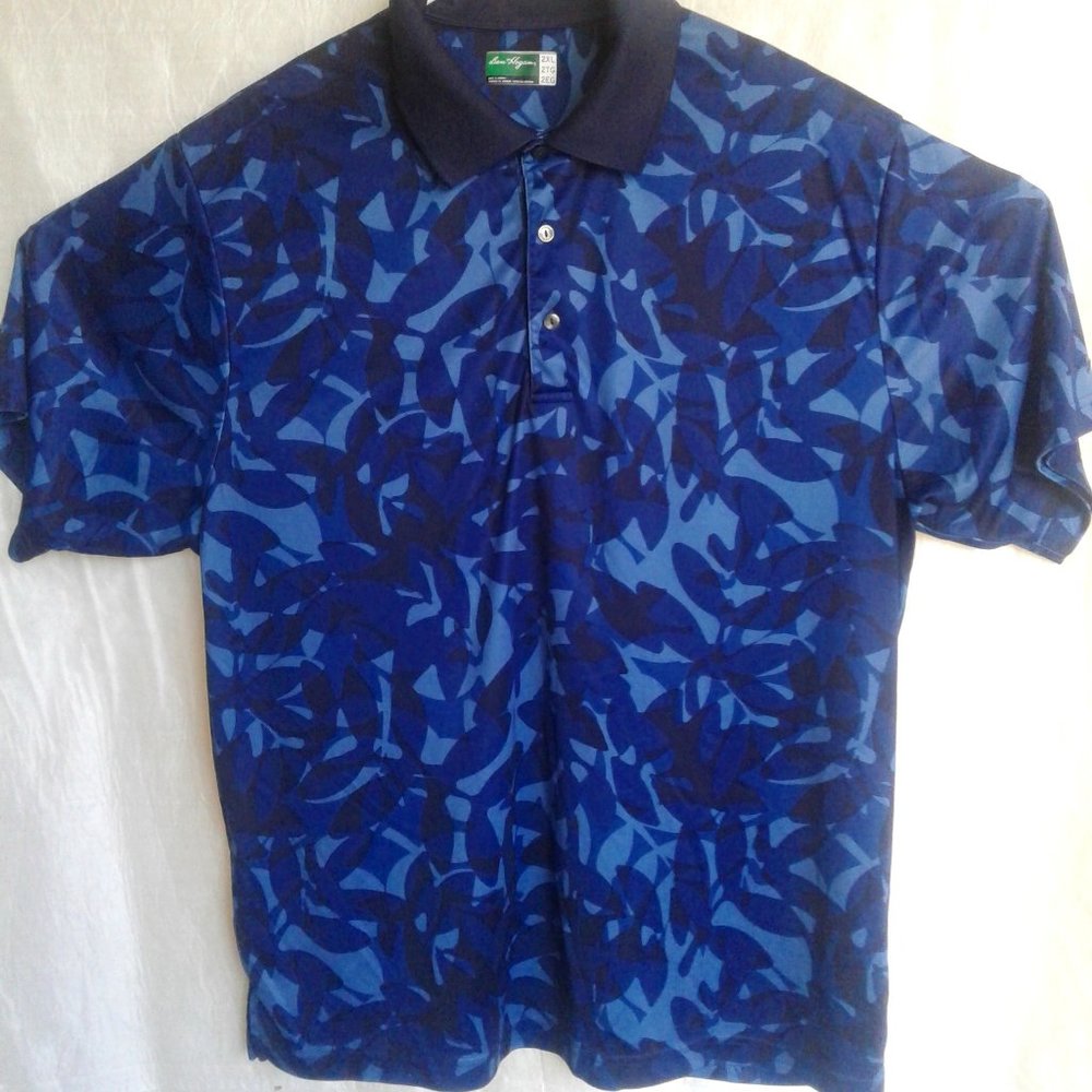 - Mens XXL polo golf shirt BEN HOGAN brand courful hawaiian print abstract camo